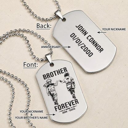 Naruto Engraved Dog Tag Necklace - NAD007 - Naruto Uzumaki - Sasuke Uchiha - Brother Forever