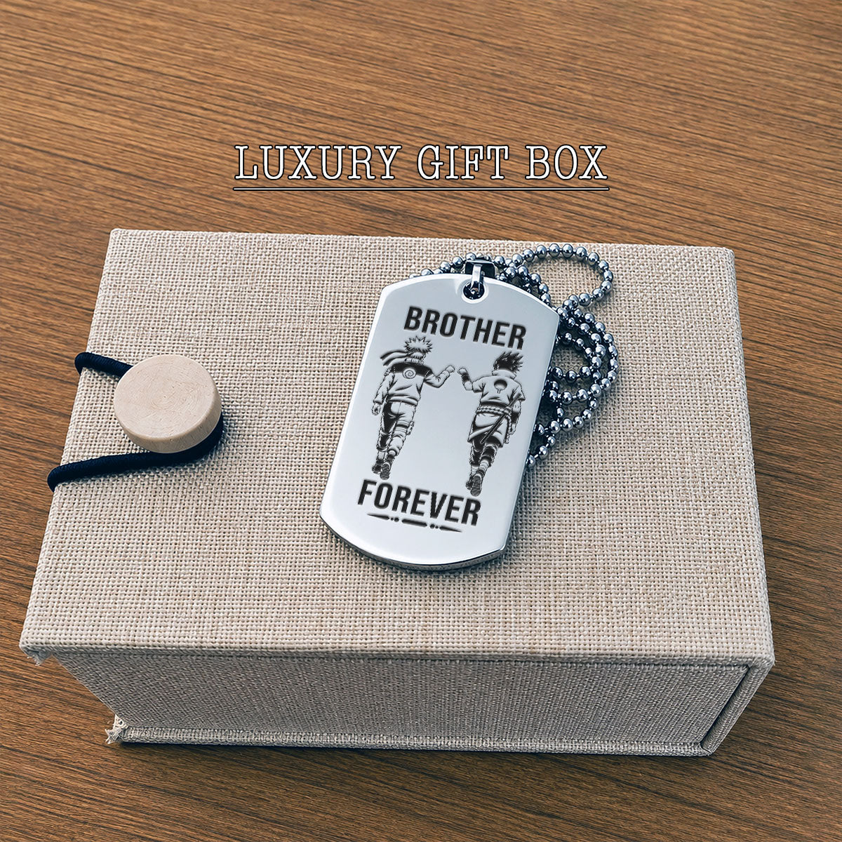 Naruto Engraved Dog Tag Necklace - NAD011 - Naruto Uzumaki - Sasuke Uchiha - Brother Forever