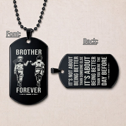Naruto Engraved Dog Tag Necklace - NAD014 - Naruto Uzumaki - Sasuke Uchiha - Brother Forever
