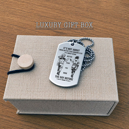 Naruto Engraved Dog Tag Necklace - NAD023 - Naruto Uzumaki - Sasuke Uchiha - Better Than You Were The Day Before