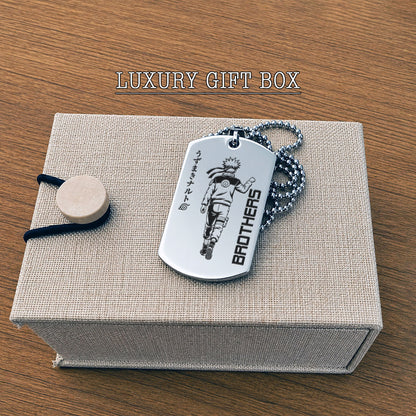 Naruto Engraved Dog Tag Necklace - NAD025 - Naruto Uzumaki - Sasuke Uchiha - Brothers Forever