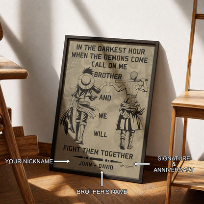 One Piece Canvas Wall Art - OP001 - Monkey D. Luffy - Roronoa Zoro - Call On Me Brother