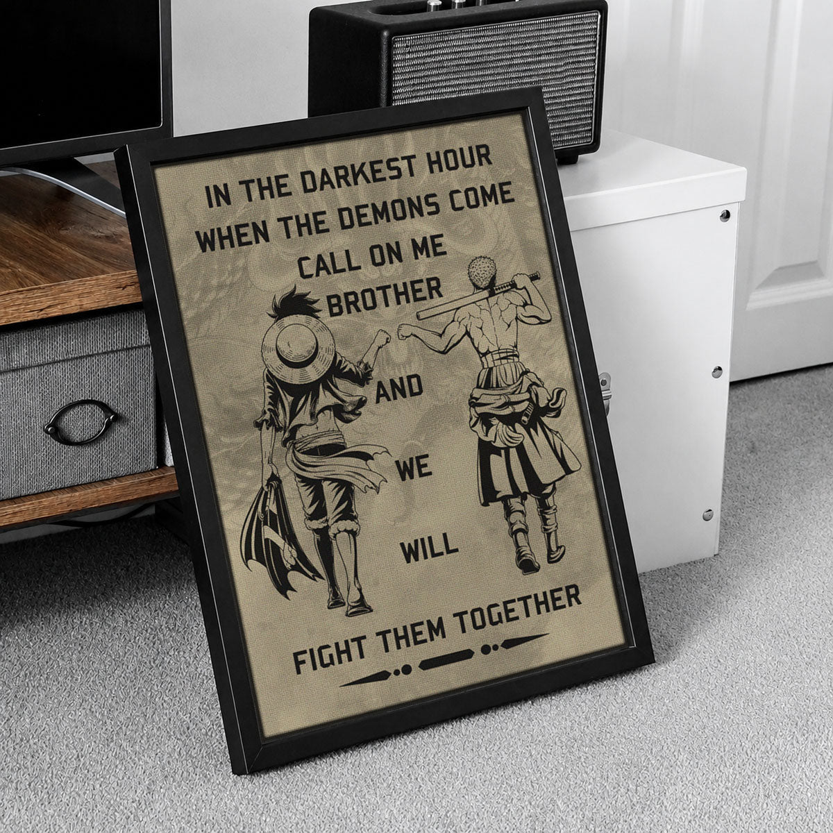 One Piece Canvas Wall Art - OP001 - Monkey D. Luffy - Roronoa Zoro - Call On Me Brother