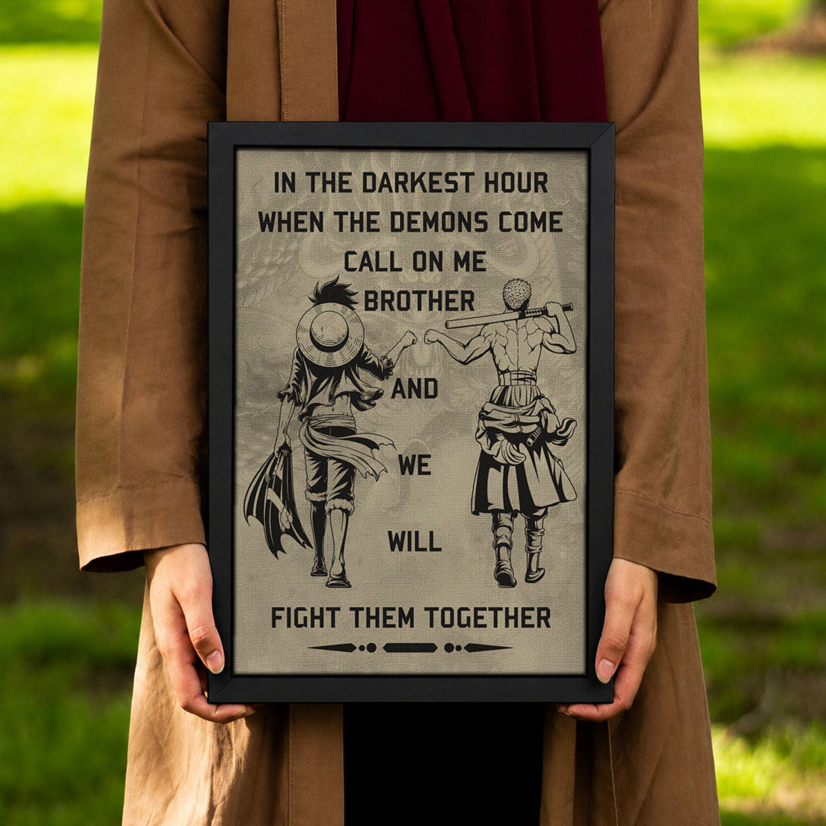 One Piece Canvas Wall Art - OP001 - Monkey D. Luffy - Roronoa Zoro - Call On Me Brother