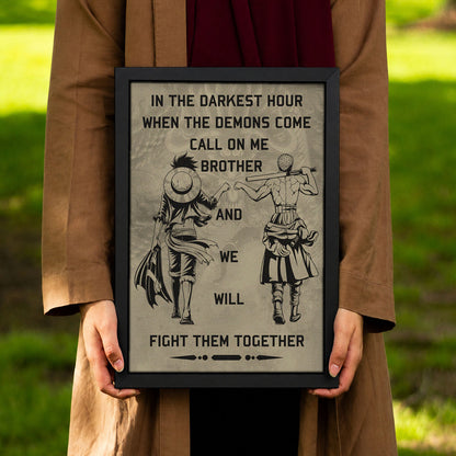 One Piece Canvas Wall Art - OP001 - Monkey D. Luffy - Roronoa Zoro - Call On Me Brother