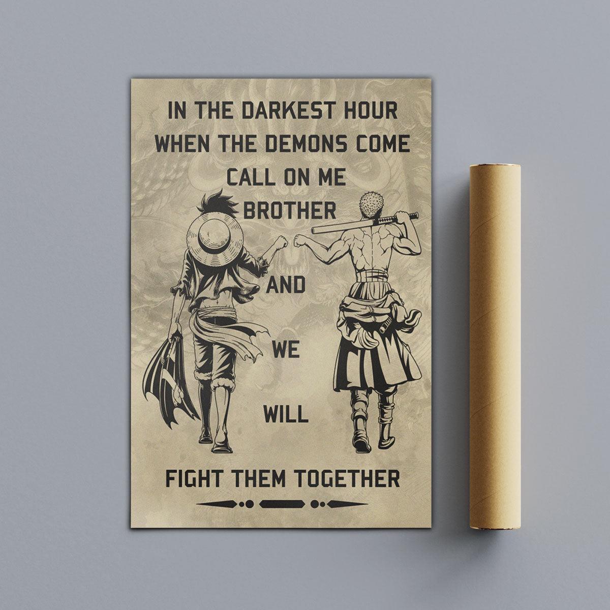 One Piece Canvas Wall Art - OP001 - Monkey D. Luffy - Roronoa Zoro - Call On Me Brother