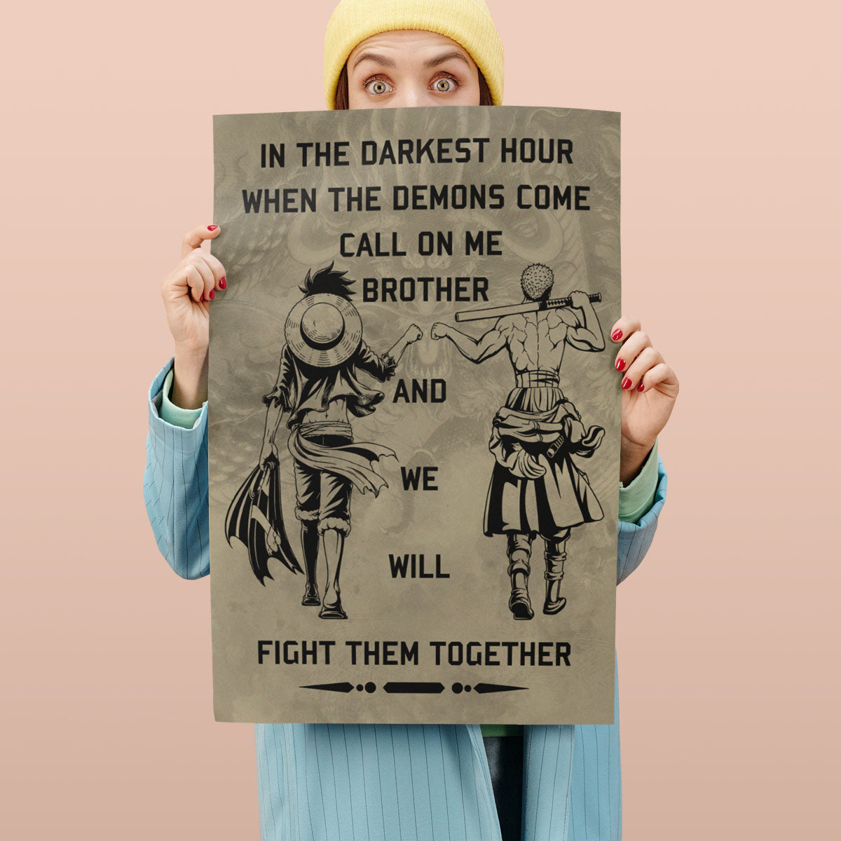 One Piece Canvas Wall Art - OP001 - Monkey D. Luffy - Roronoa Zoro - Call On Me Brother