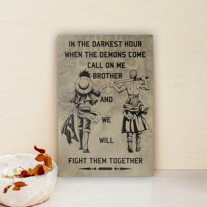 One Piece Canvas Wall Art - OP001 - Monkey D. Luffy - Roronoa Zoro - Call On Me Brother