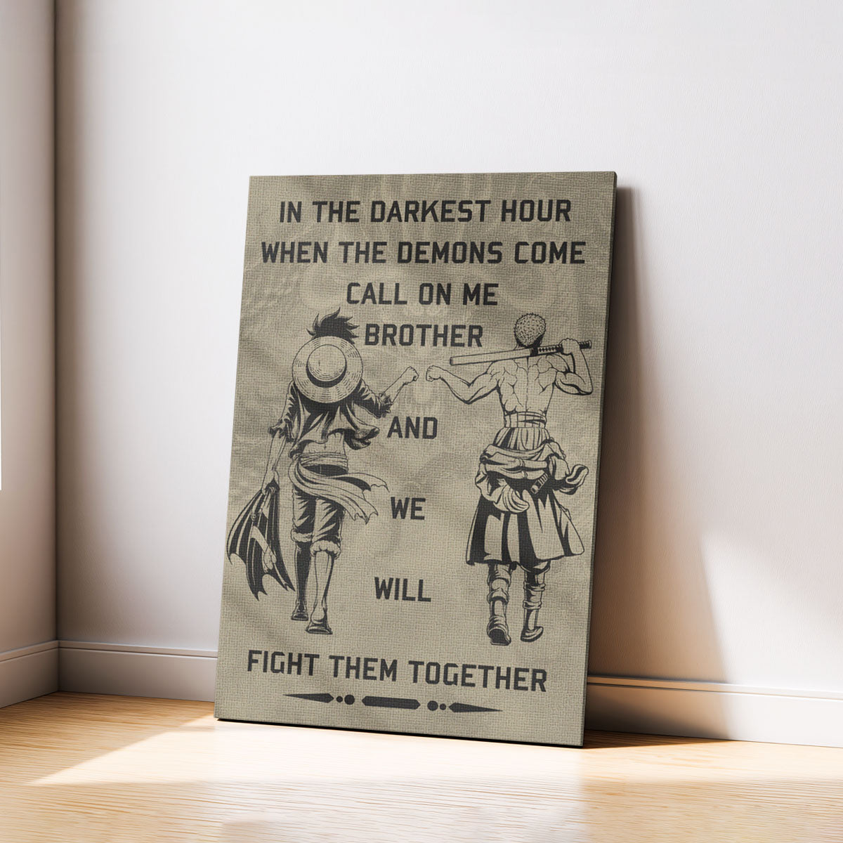 One Piece Canvas Wall Art - OP001 - Monkey D. Luffy - Roronoa Zoro - Call On Me Brother