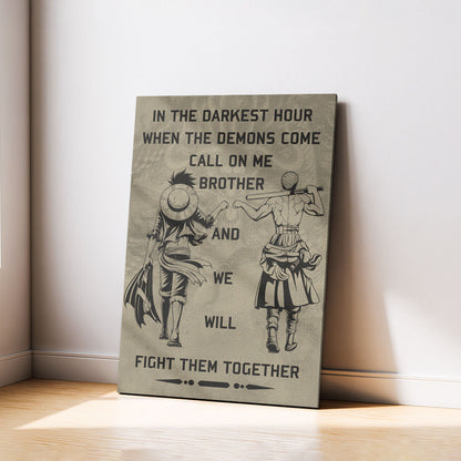 One Piece Canvas Wall Art - OP001 - Monkey D. Luffy - Roronoa Zoro - Call On Me Brother