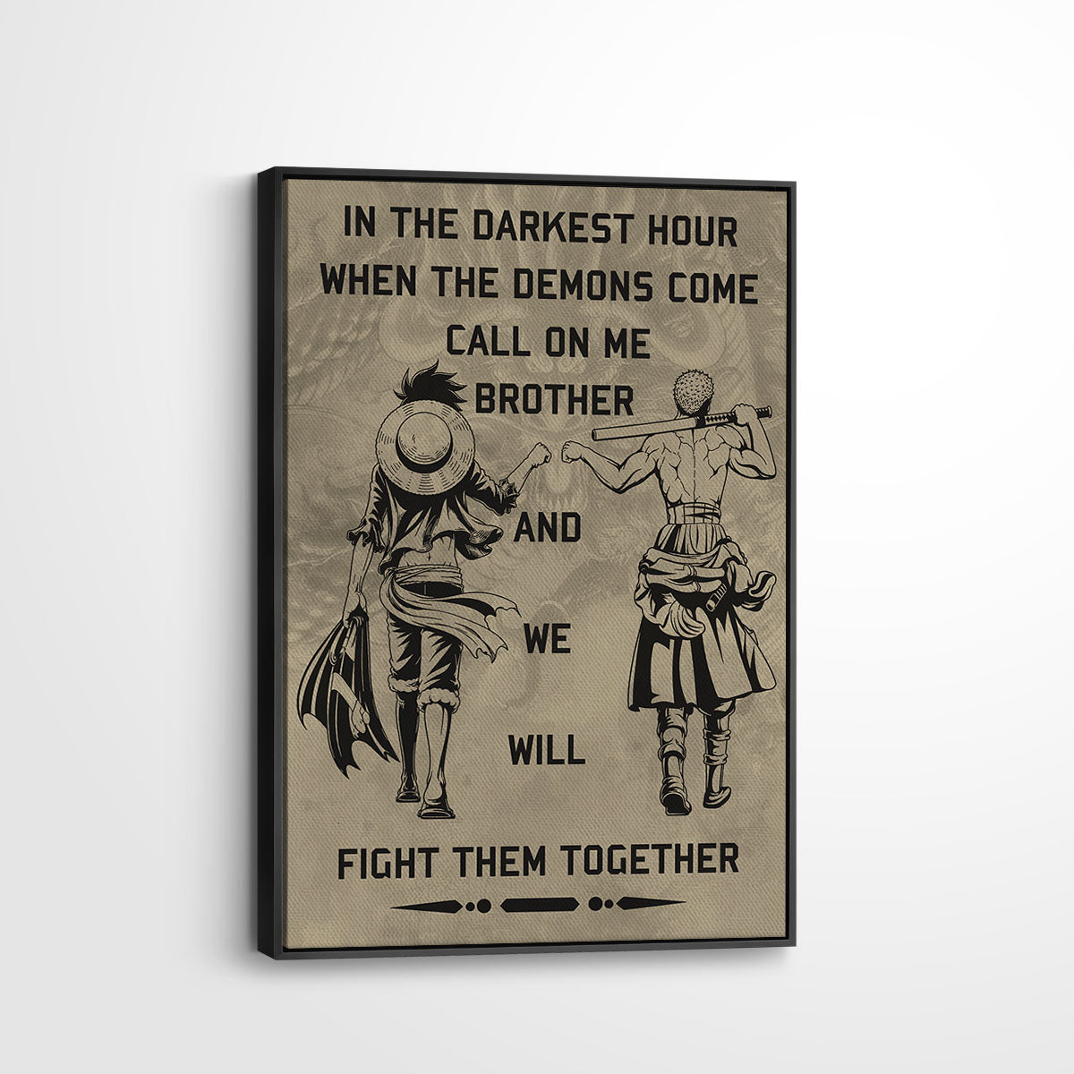 One Piece Canvas Wall Art - OP001 - Monkey D. Luffy - Roronoa Zoro - Call On Me Brother