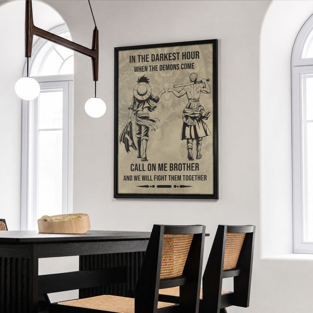 One Piece Canvas Wall Art - OP002 - Monkey D. Luffy - Roronoa Zoro - Call On Me Brother
