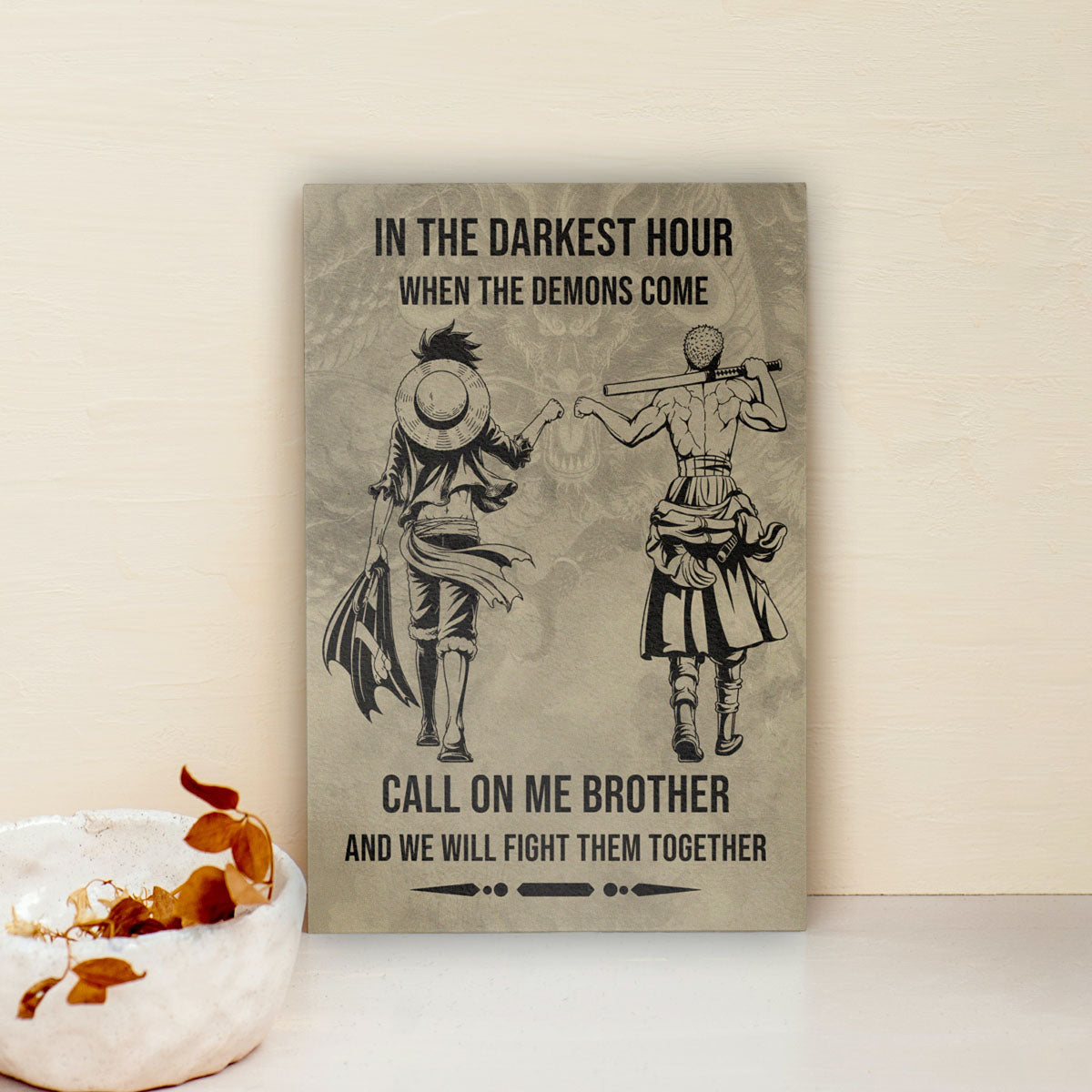 One Piece Canvas Wall Art - OP002 - Monkey D. Luffy - Roronoa Zoro - Call On Me Brother