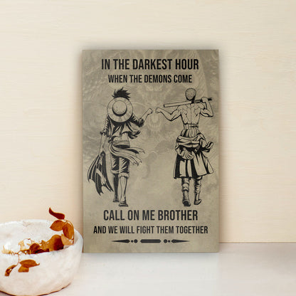 One Piece Canvas Wall Art - OP002 - Monkey D. Luffy - Roronoa Zoro - Call On Me Brother