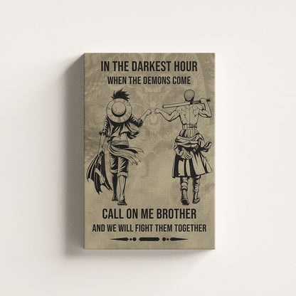 One Piece Canvas Wall Art - OP002 - Monkey D. Luffy - Roronoa Zoro - Call On Me Brother