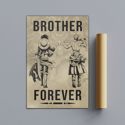 One Piece Canvas Wall Art - OP003 - Monkey D. Luffy - Roronoa Zoro - Brother Forever