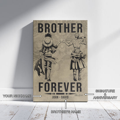 One Piece Canvas Wall Art - OP003 - Monkey D. Luffy - Roronoa Zoro - Brother Forever