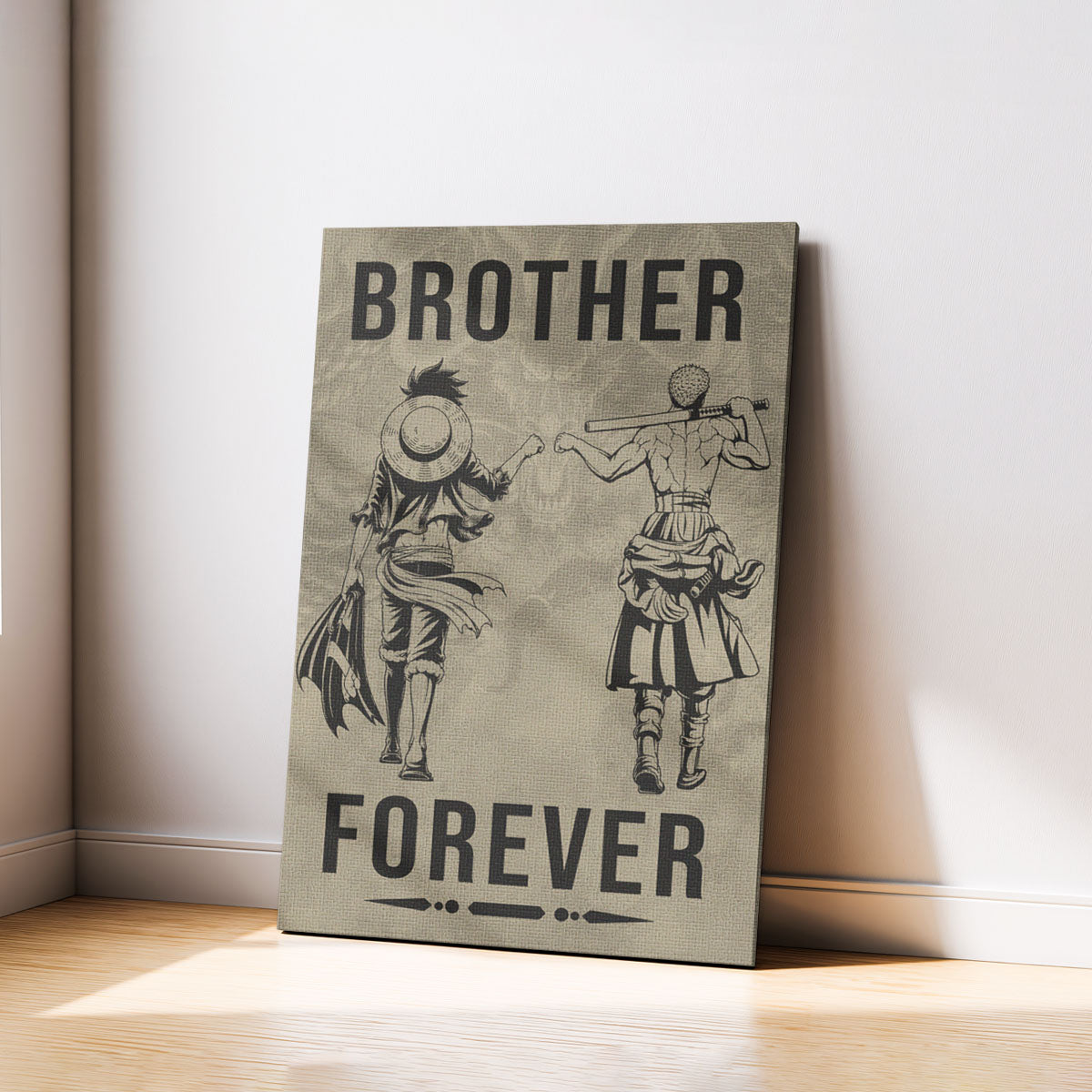 One Piece Canvas Wall Art - OP003 - Monkey D. Luffy - Roronoa Zoro - Brother Forever
