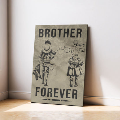 One Piece Canvas Wall Art - OP003 - Monkey D. Luffy - Roronoa Zoro - Brother Forever