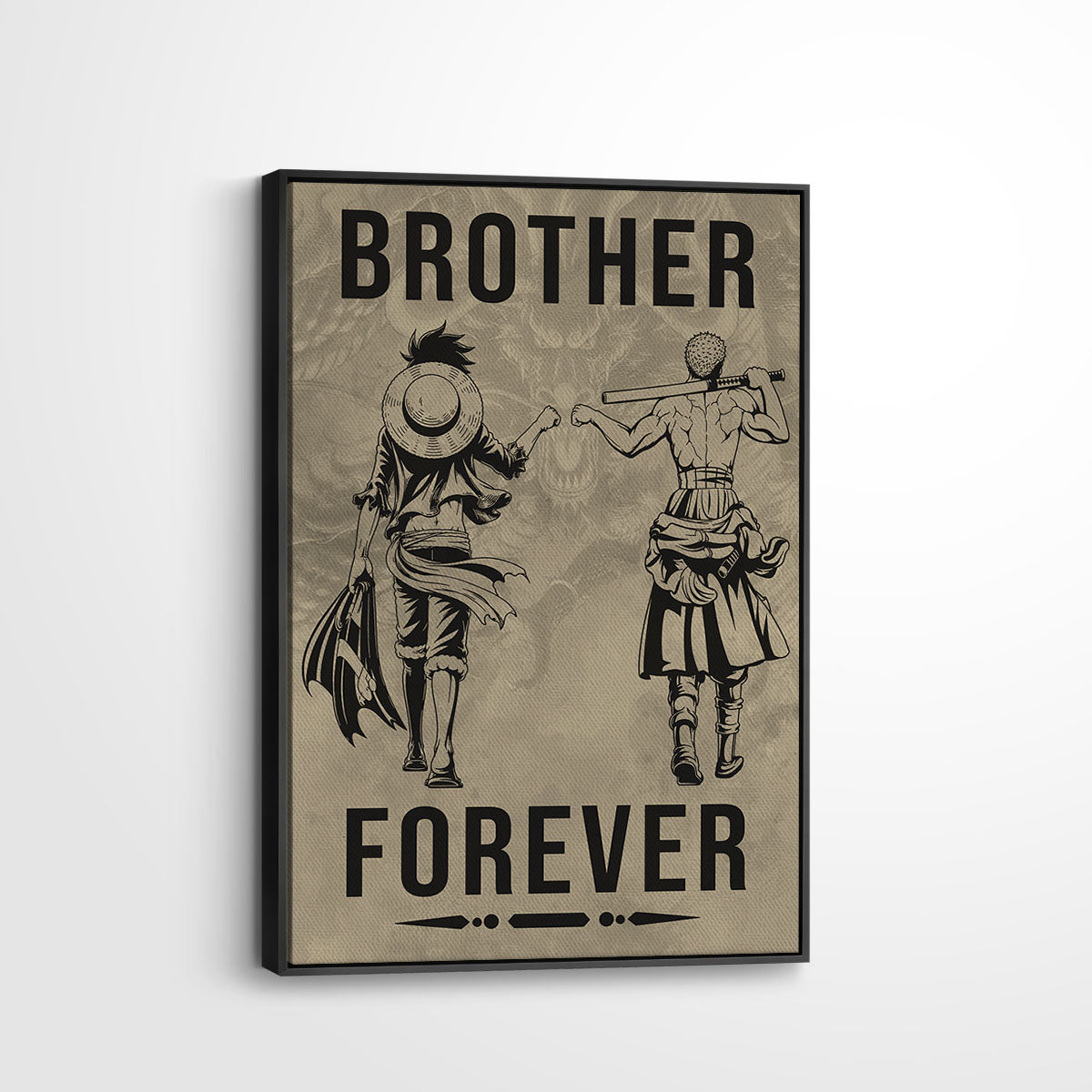 One Piece Canvas Wall Art - OP003 - Monkey D. Luffy - Roronoa Zoro - Brother Forever