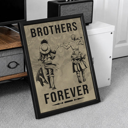 One Piece Canvas Wall Art - OP004 - Monkey D. Luffy - Roronoa Zoro - Brothers Forever