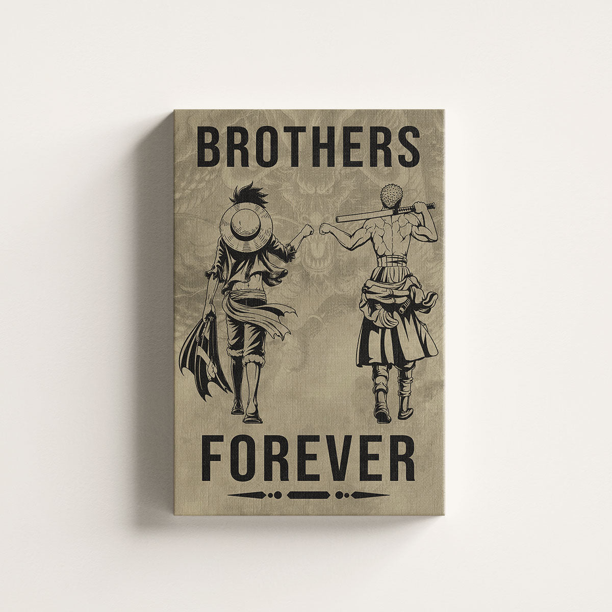 One Piece Canvas Wall Art - OP004 - Monkey D. Luffy - Roronoa Zoro - Brothers Forever