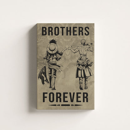 One Piece Canvas Wall Art - OP004 - Monkey D. Luffy - Roronoa Zoro - Brothers Forever