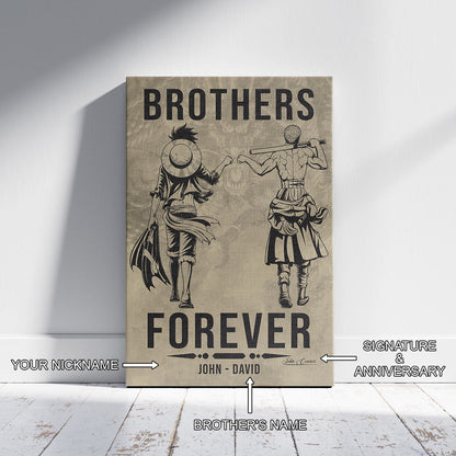 One Piece Canvas Wall Art - OP004 - Monkey D. Luffy - Roronoa Zoro - Brothers Forever