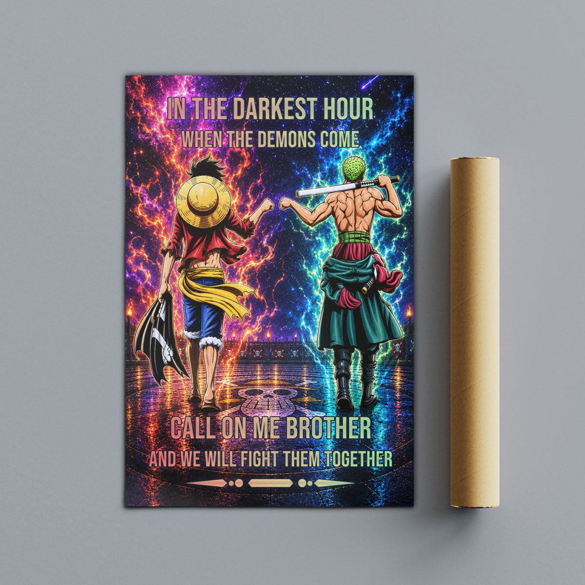 One Piece Canvas Wall Art - OP006 - Monkey D. Luffy - Roronoa Zoro - Call On Me Brother