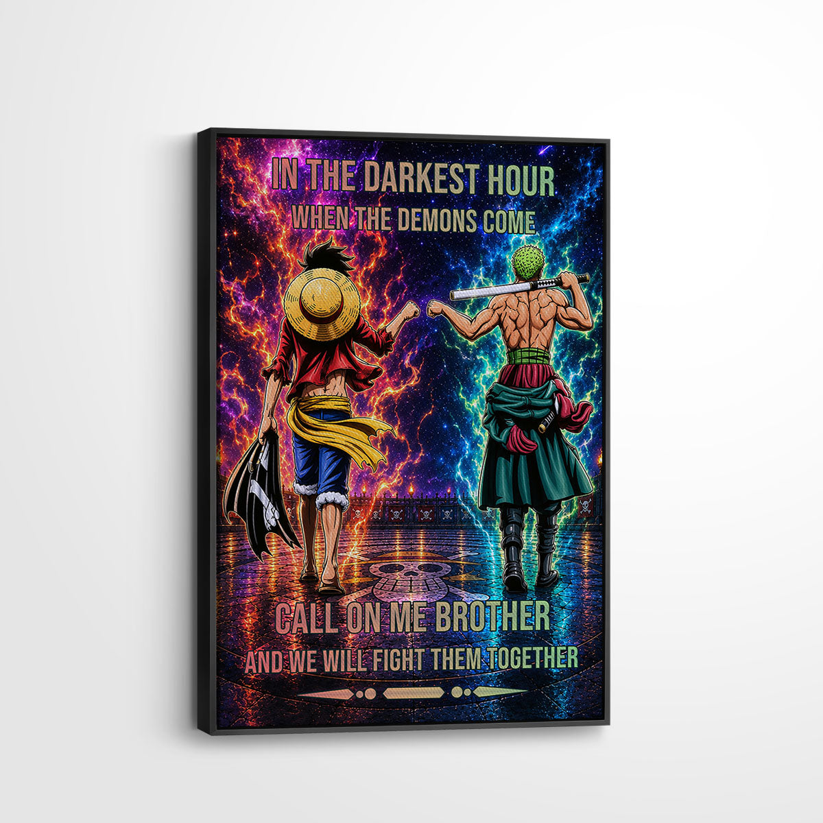 One Piece Canvas Wall Art - OP006 - Monkey D. Luffy - Roronoa Zoro - Call On Me Brother
