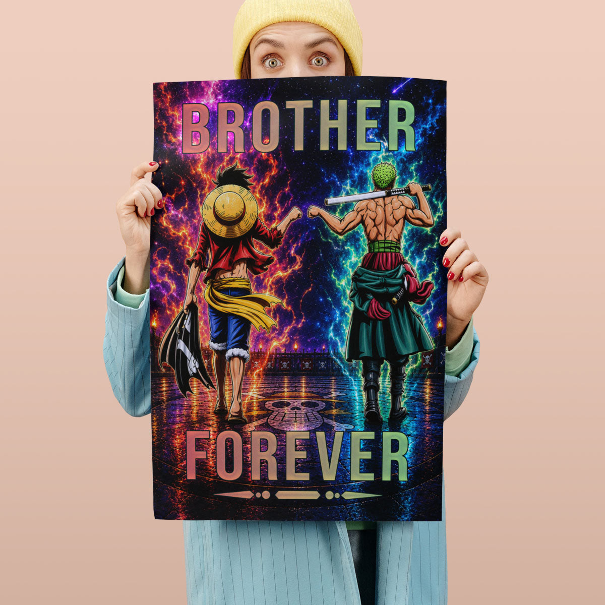 One Piece Canvas Wall Art - OP007 - Monkey D. Luffy - Roronoa Zoro - Brother Forever