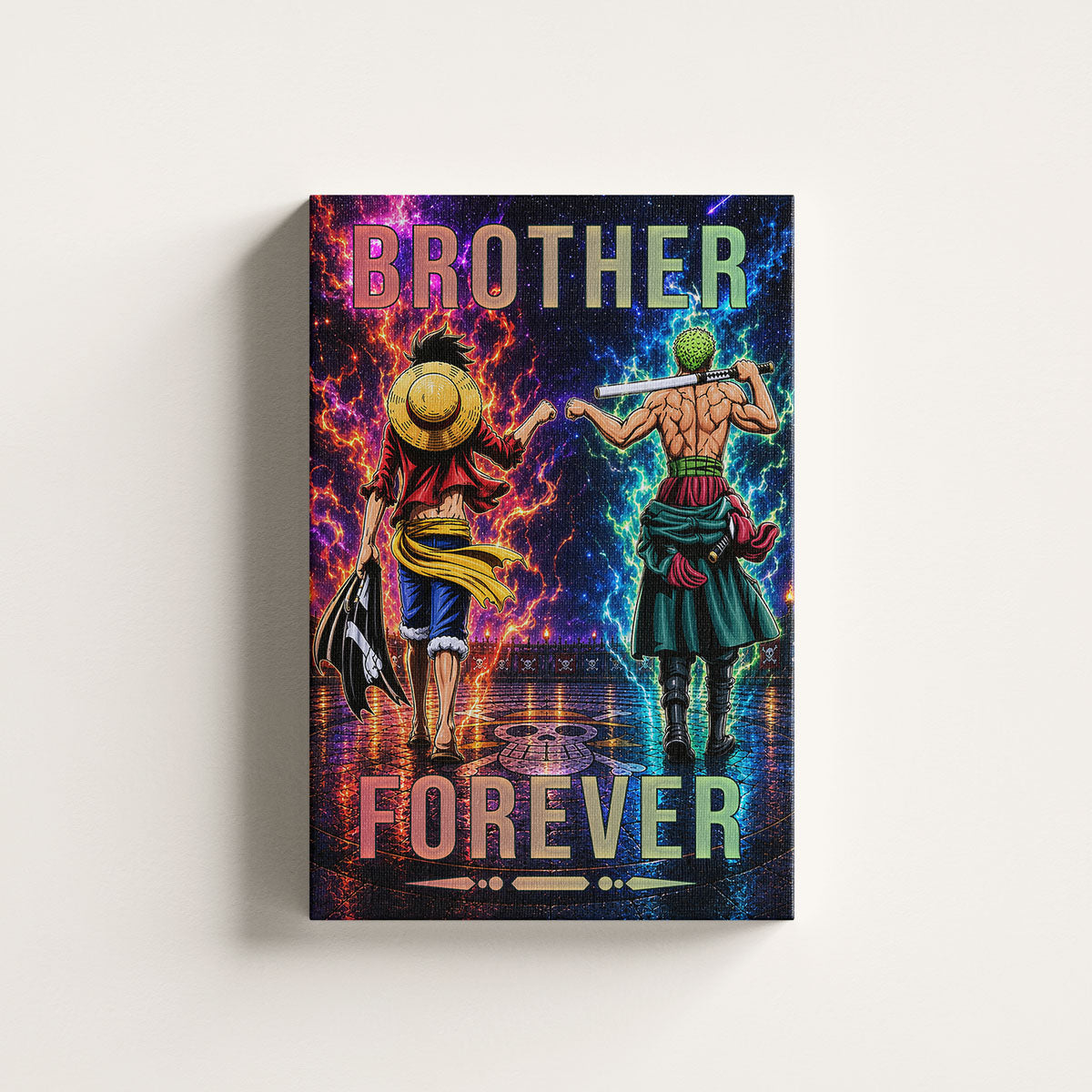 One Piece Canvas Wall Art - OP007 - Monkey D. Luffy - Roronoa Zoro - Brother Forever