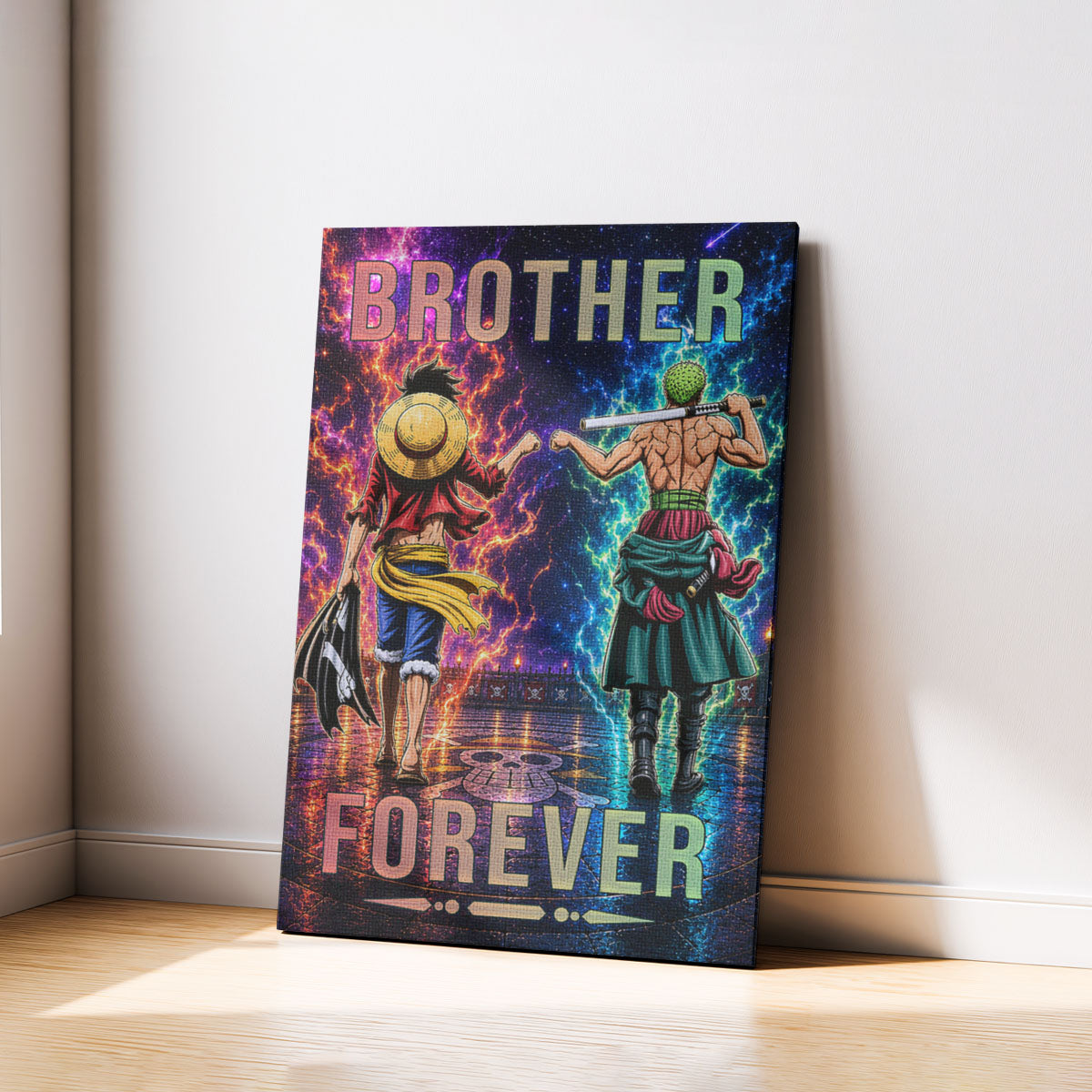 One Piece Canvas Wall Art - OP007 - Monkey D. Luffy - Roronoa Zoro - Brother Forever
