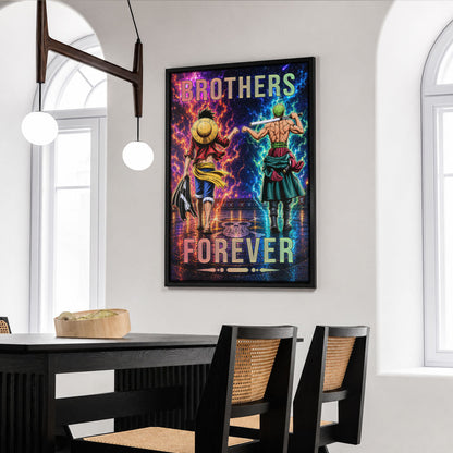 One Piece Canvas Wall Art - OP008 - Monkey D. Luffy - Roronoa Zoro - Brothers Forever
