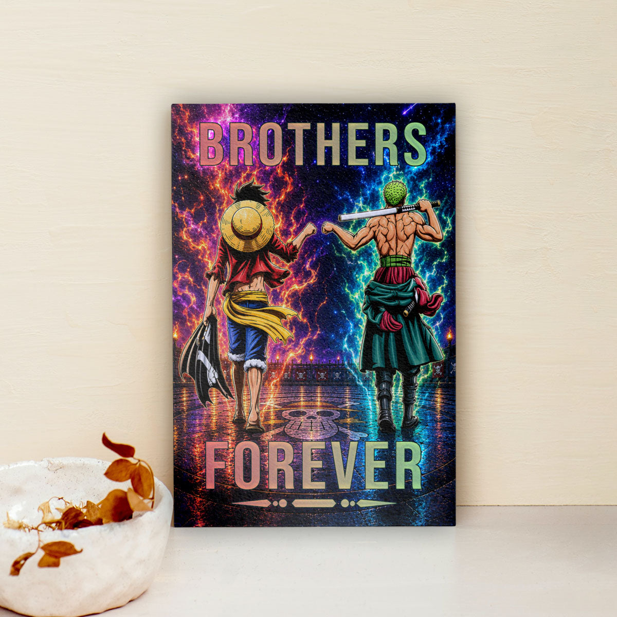 One Piece Canvas Wall Art - OP008 - Monkey D. Luffy - Roronoa Zoro - Brothers Forever