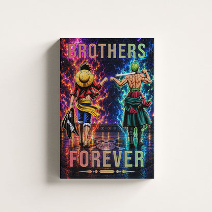 One Piece Canvas Wall Art - OP008 - Monkey D. Luffy - Roronoa Zoro - Brothers Forever