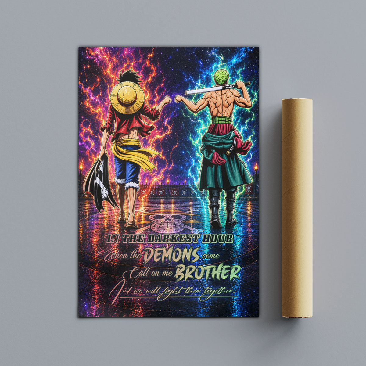 One Piece Canvas Wall Art - OP010 - Monkey D. Luffy - Roronoa Zoro - Call On Me Brother
