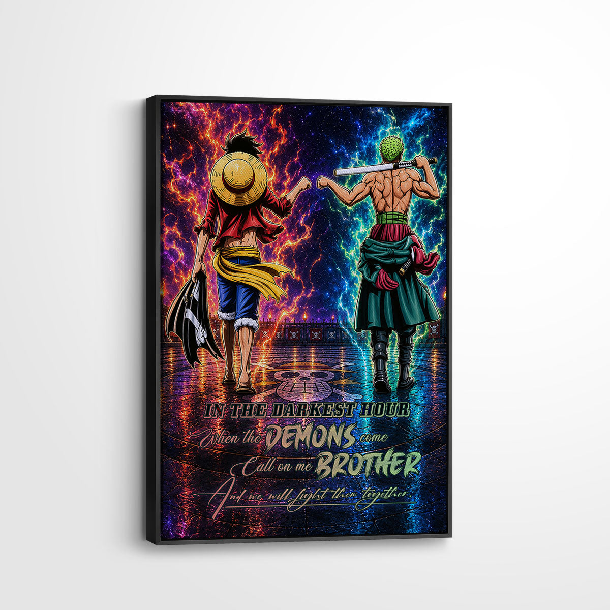 One Piece Canvas Wall Art - OP010 - Monkey D. Luffy - Roronoa Zoro - Call On Me Brother