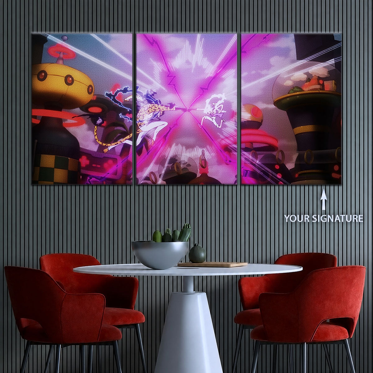 One Piece Canvas Wall Art - OP5001 - Luffy Gear Fifth vs Rob Lucci