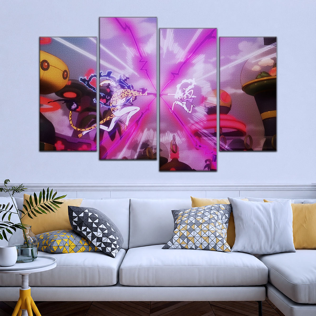 One Piece Canvas Wall Art - OP5001 - Luffy Gear Fifth vs Rob Lucci