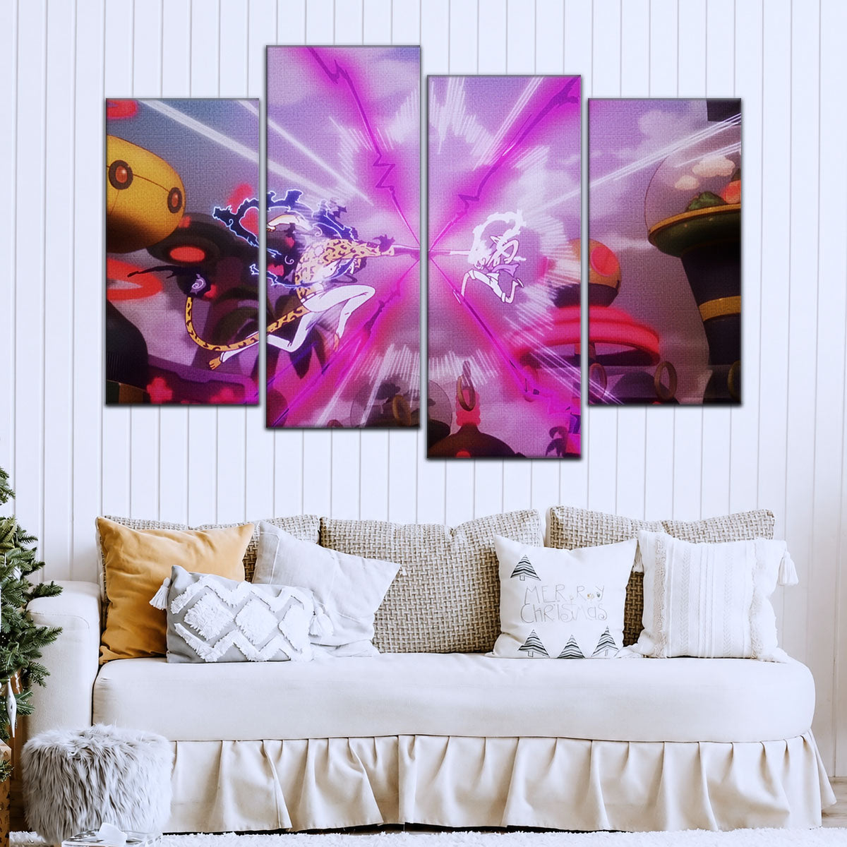 One Piece Canvas Wall Art - OP5001 - Luffy Gear Fifth vs Rob Lucci