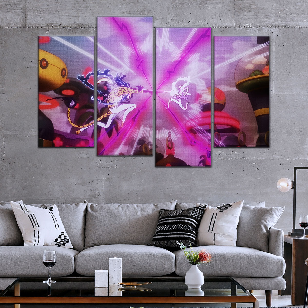 One Piece Canvas Wall Art - OP5001 - Luffy Gear Fifth vs Rob Lucci