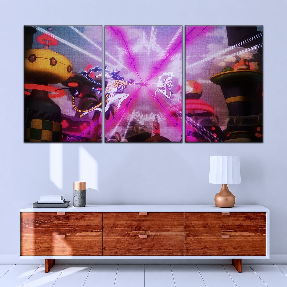 One Piece Canvas Wall Art - OP5001 - Luffy Gear Fifth vs Rob Lucci