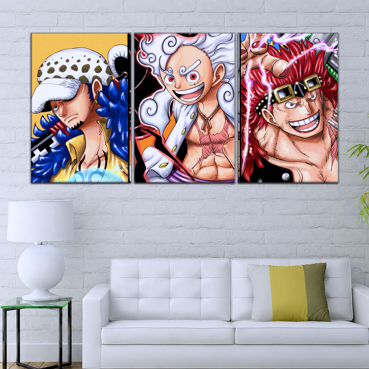 One Piece Wano Trio Canvas Wall Art - OP5008 - Luffy Gear Fifth - Trafalgar Law - Eustass Kid