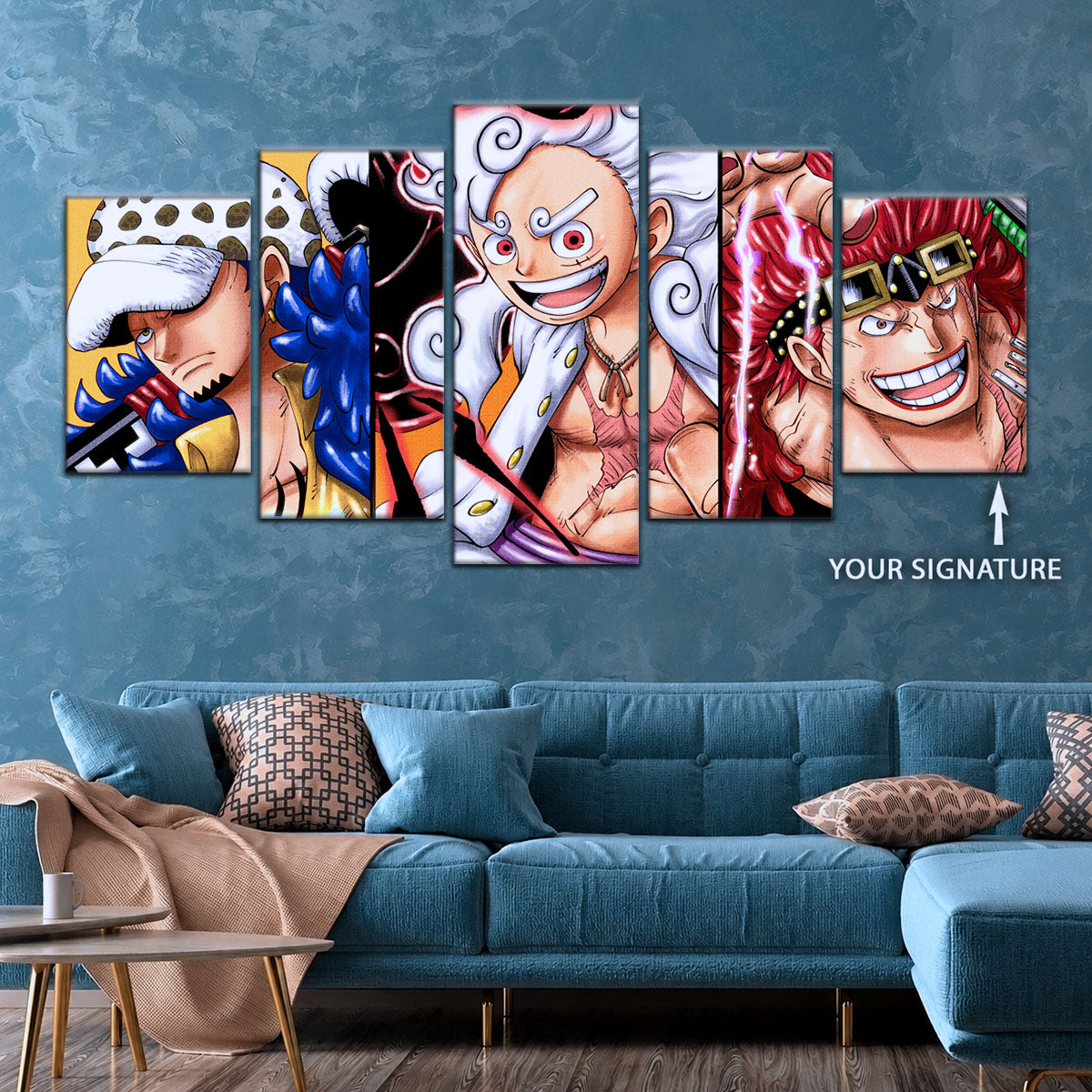 One Piece Wano Trio Canvas Wall Art - OP5008 - Luffy Gear Fifth - Trafalgar Law - Eustass Kid