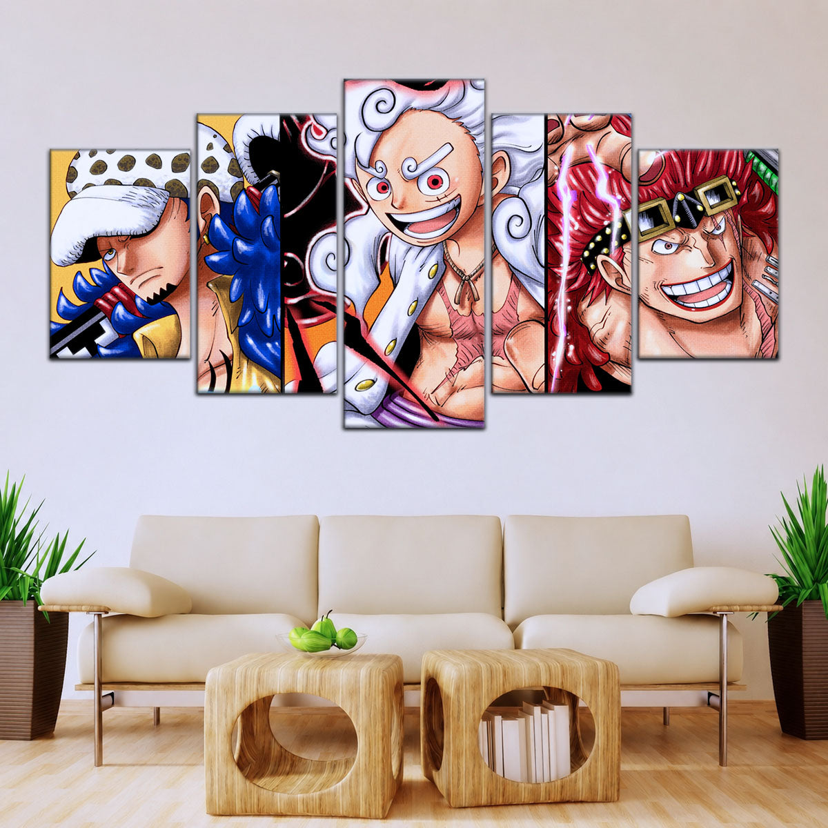 One Piece Wano Trio Canvas Wall Art - OP5008 - Luffy Gear Fifth - Trafalgar Law - Eustass Kid
