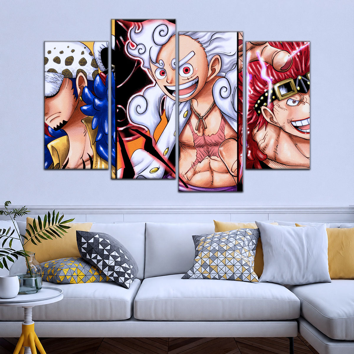 One Piece Wano Trio Canvas Wall Art - OP5008 - Luffy Gear Fifth - Trafalgar Law - Eustass Kid