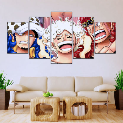 One Piece Wano Trio Canvas Wall Art - OP5009 - Luffy Gear Fifth - Trafalgar Law - Eustass Kid