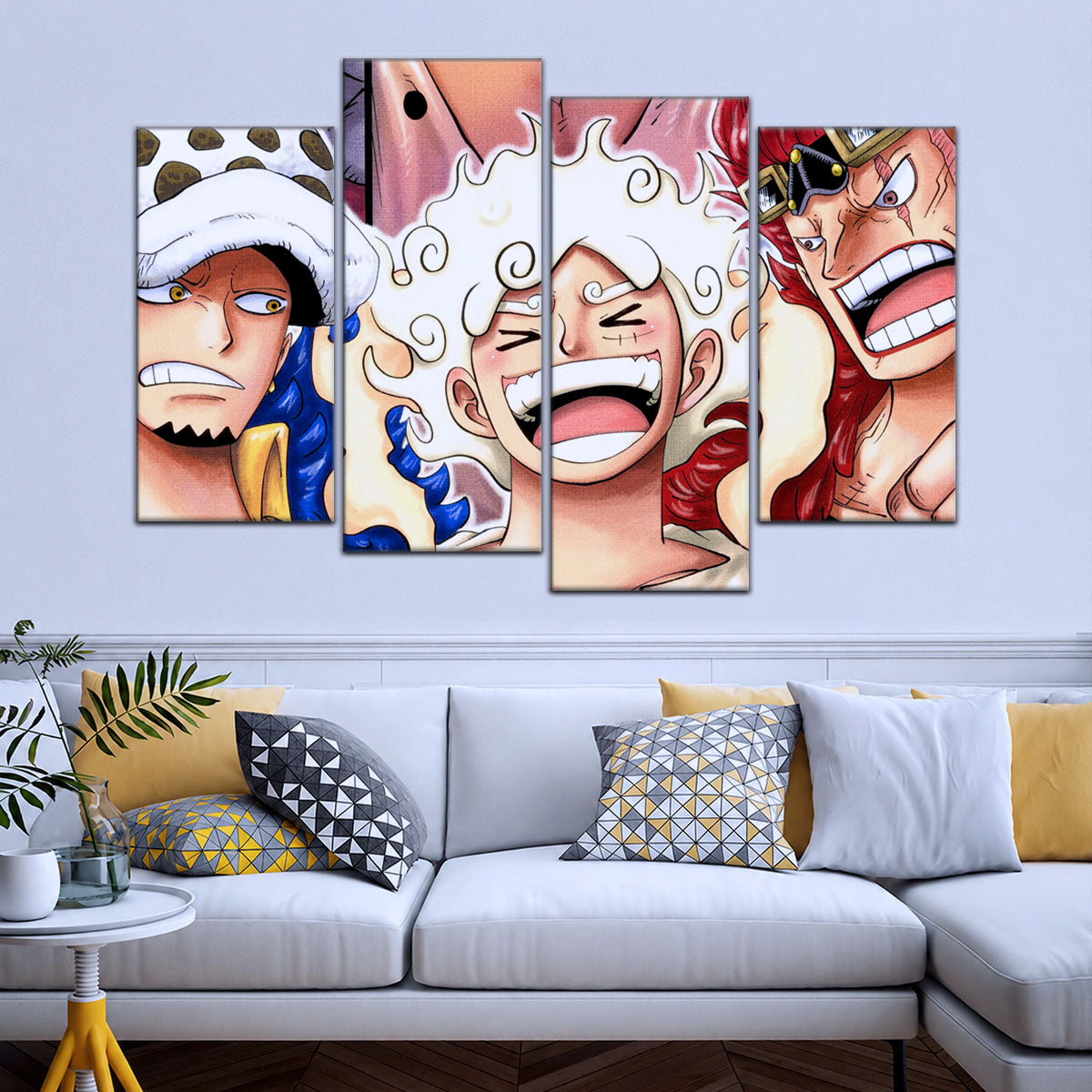 One Piece Wano Trio Canvas Wall Art - OP5009 - Luffy Gear Fifth - Trafalgar Law - Eustass Kid