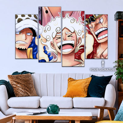 One Piece Wano Trio Canvas Wall Art - OP5009 - Luffy Gear Fifth - Trafalgar Law - Eustass Kid